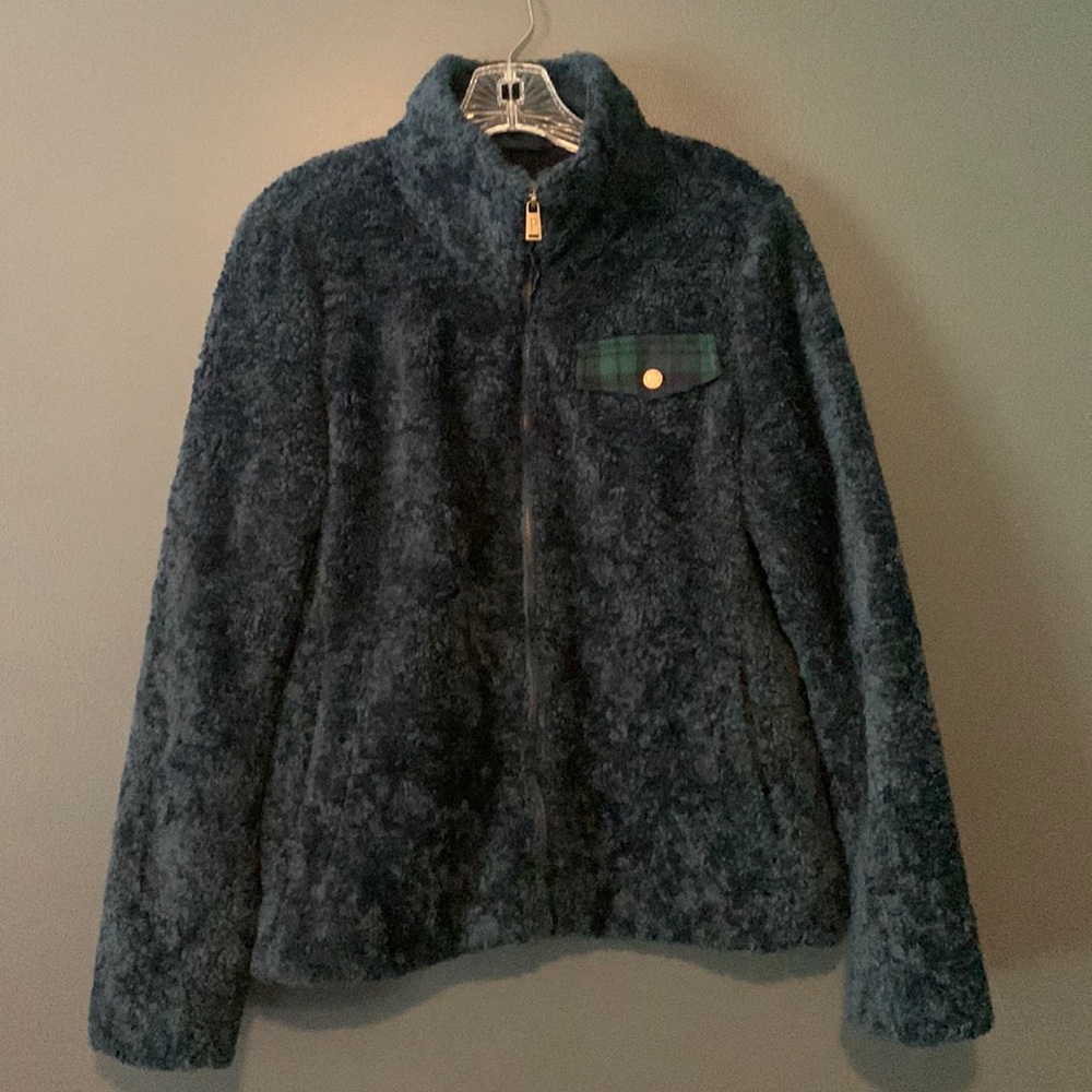 Pendleton Fuzzy Navy Blue Jacket Women Medium